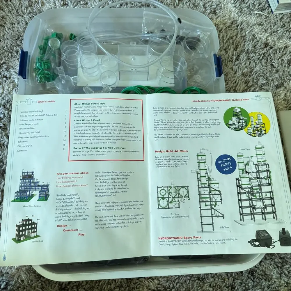 Bridge Street Toys Hydrodynamic Deluxe Building Set Kit Incomplete NO PUMP